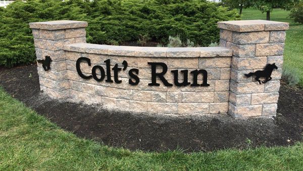 Colts Run monument sign in Marlton, NJ 
